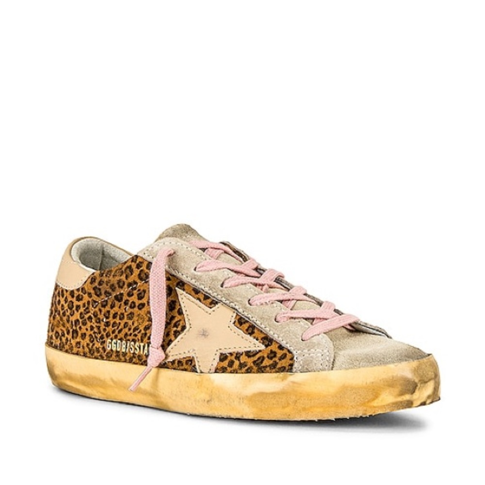 GOLDEN GOOSE Superstar Sneakers in Maculated Brown, Ivory, & Warm Sand